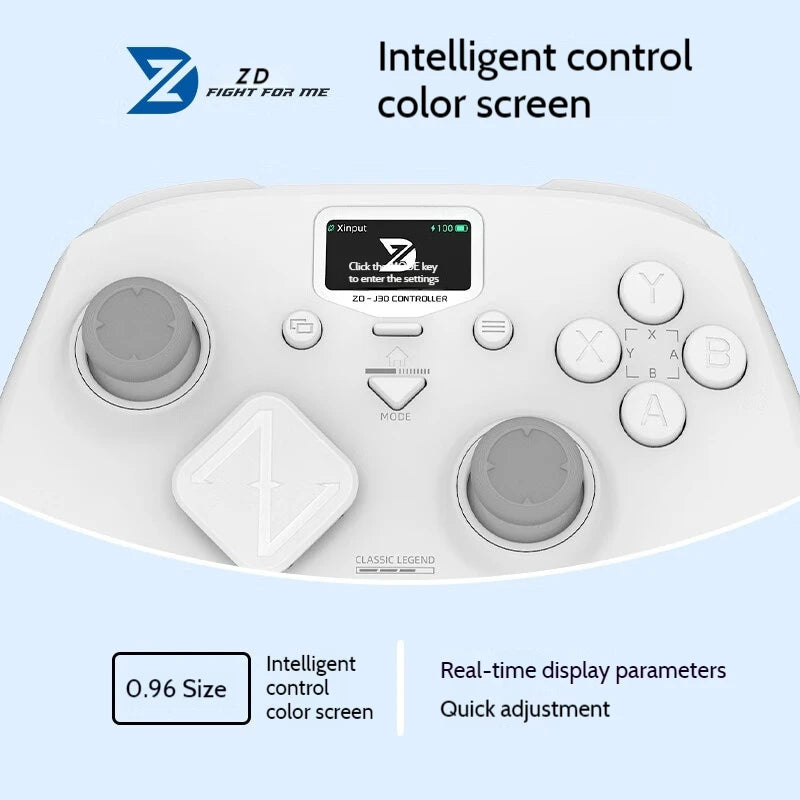 ZD Classic Legend 3-Mode Wireless LCD Control Screen Controller Dual Hall Trigger Joystick Switch/PC/NS Steam PC Game Controller