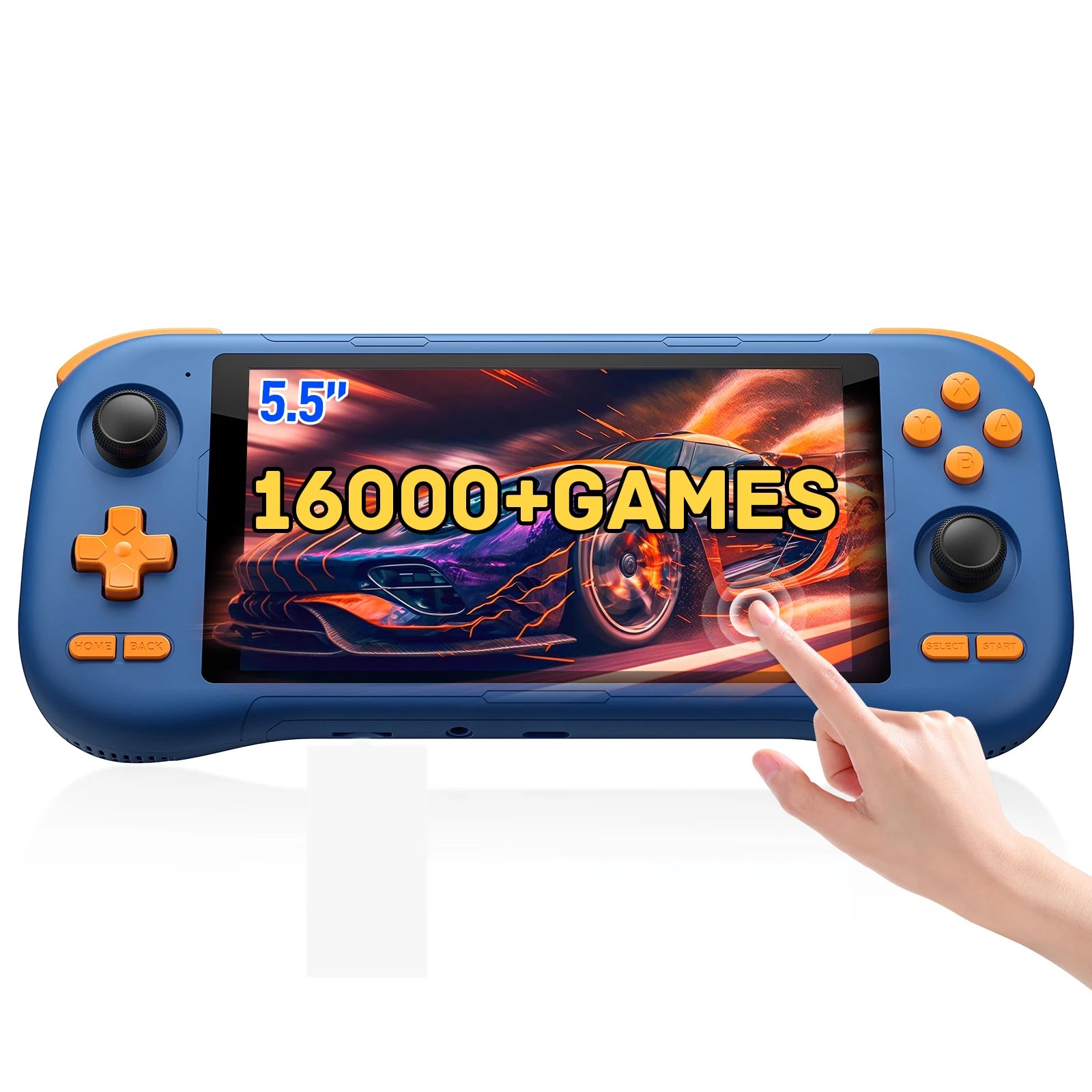 KINHANK K56 Handheld Game Console 5.5'' Touch Screen 50 Emulators for PS1/PSP/DC/SS Android 14 5000mAh WIFI5 Retro Game Player