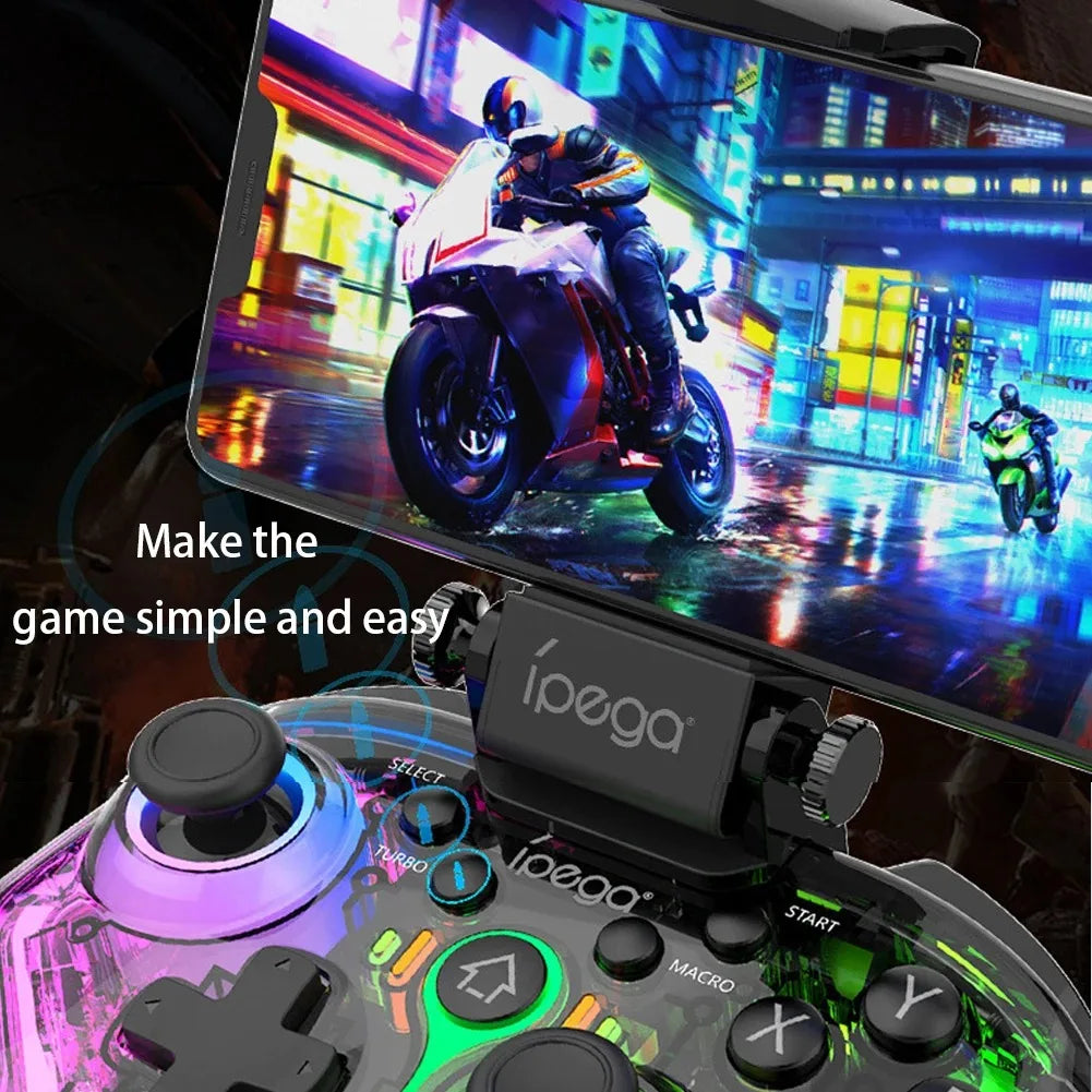 ipega PG-9666 RGB Wireless game controller for switch PS3/PS4 Android iOS PC programmable vibration TURBO Bluetooth gamepad
