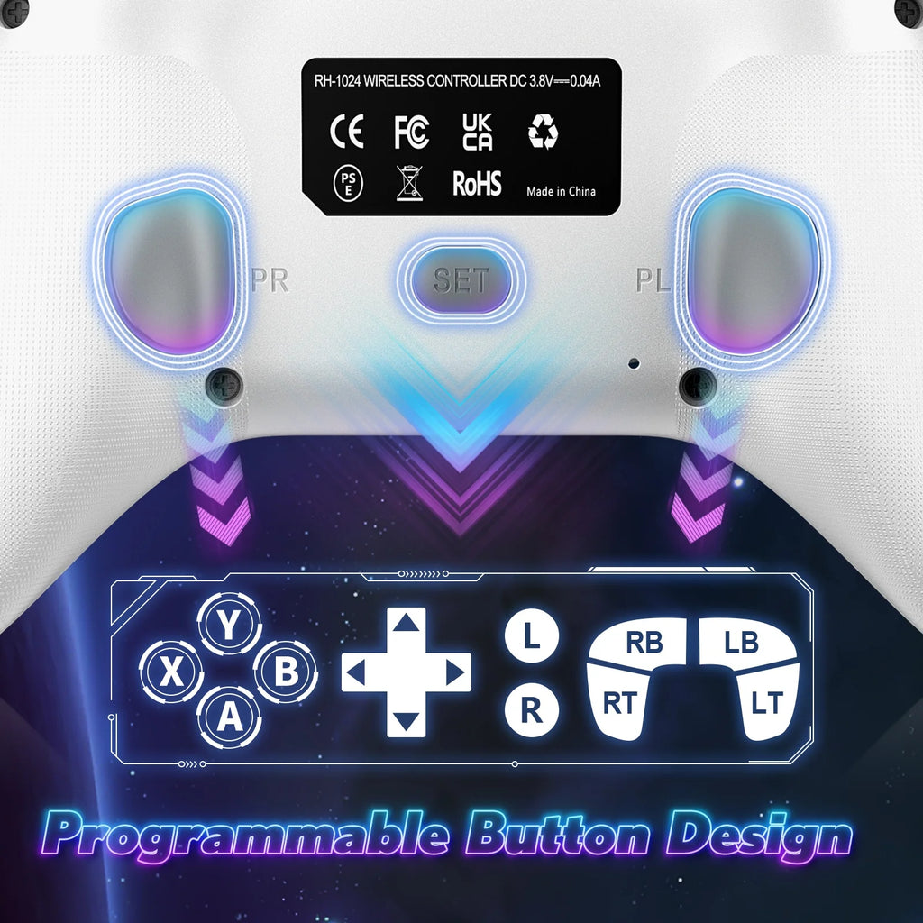 Game Controllers for Xbox One/X/S/Series X/S/PC Wireless Gamepad RGB TURBO,6-Axis Gyro,Hall Effect,Dual Vibration,Gaming Rocker