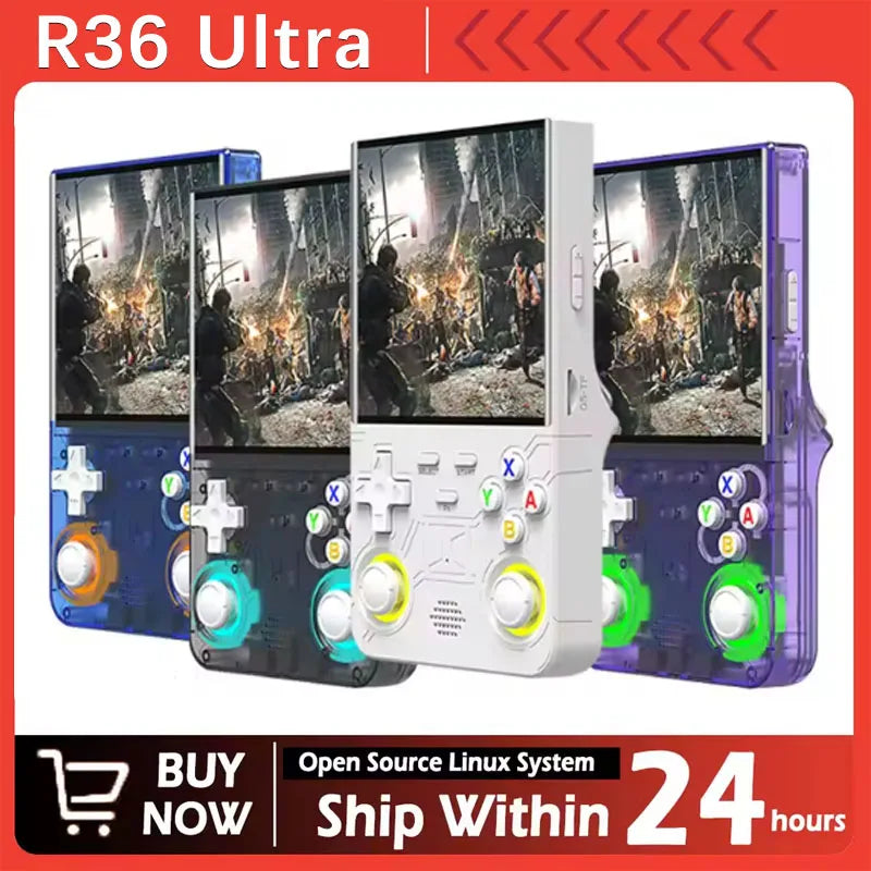 Portable R36Ultra Retro Handheld Game Console 4.0-inch Open-source Linux System 64/128GB New Portable Video Player Handheld Game