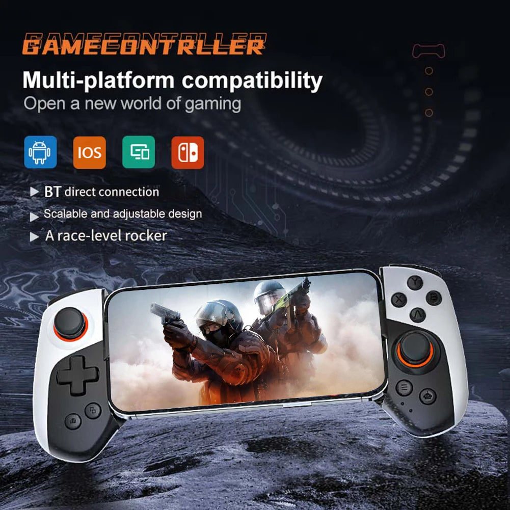 Cell Phone Gamepad Bluetooth-Compatible5.3 Macro Function Phone Game Controller for iPhone 15/14/13/iPad/iOS/Tablet/PC/Switch