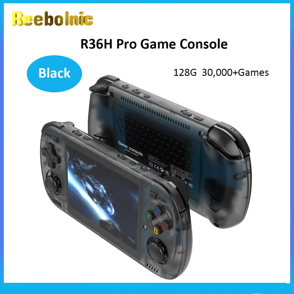 Reebolnic R36H Pro Game Console 4.2Inch OCA Screen RK3326 ARKOS2.0 System Retro Video Game Console 3500mAH WiFi 15000+Games