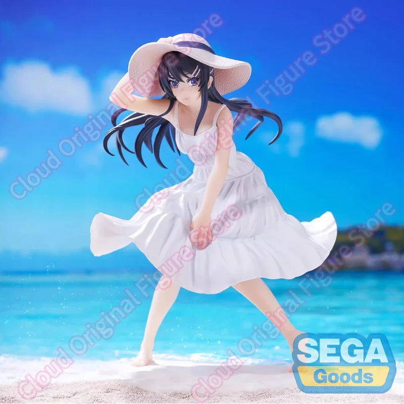 In Stock 100% Original Sega Luminasta Anime Aobuta Sakurajima Mai Summer Dress Pvc Anime FiguresCollectible Model Toys