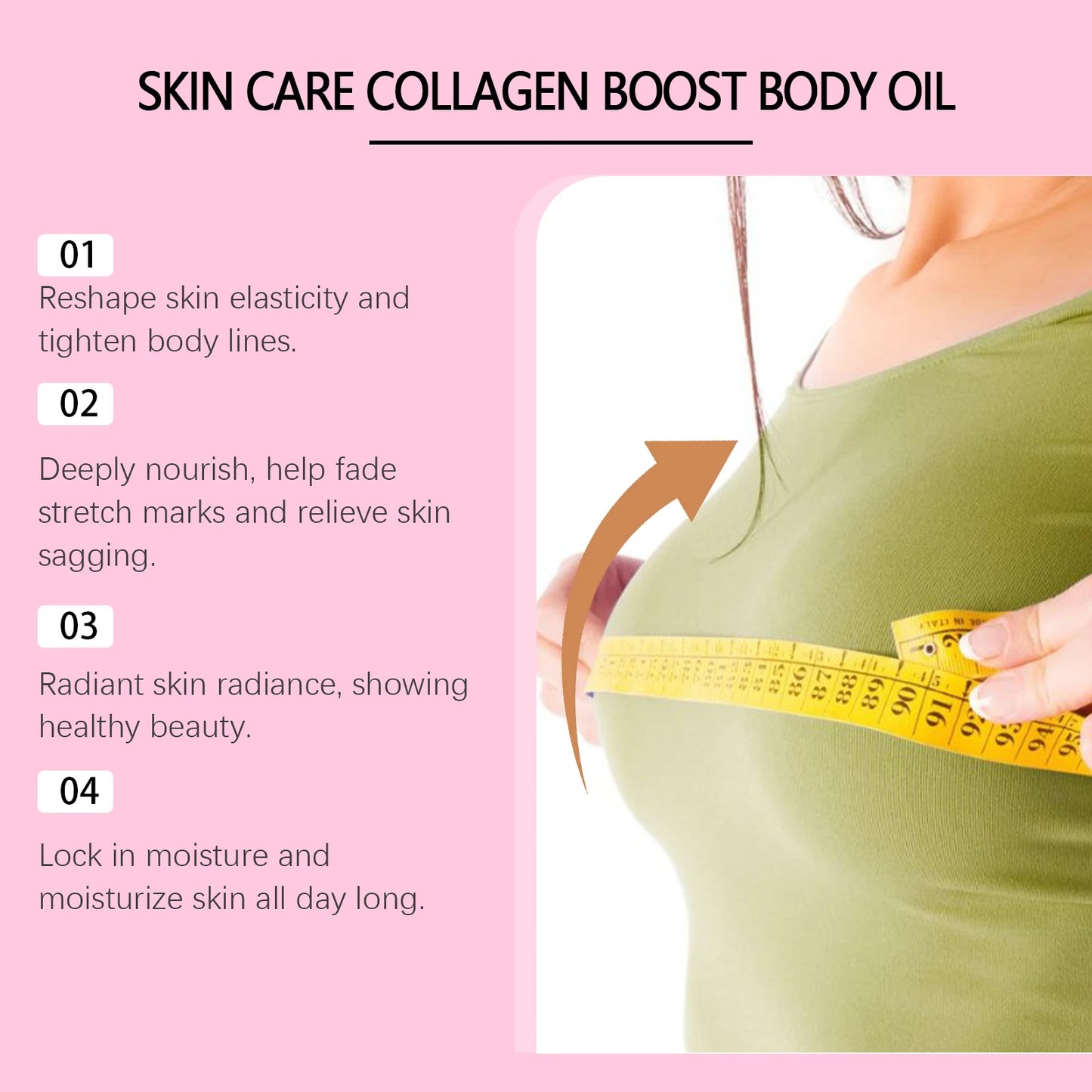 Collagen Boost Body Oil Buttock Up Hip Enhancer Shaping Body Curve Sexy Lifting Butt Breast Enlargement Massage Firming Body Oil