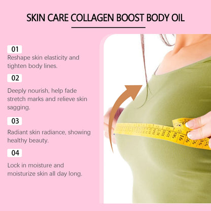 Collagen Boost Body Oil Buttock Up Hip Enhancer Shaping Body Curve Sexy Lifting Butt Breast Enlargement Massage Firming Body Oil