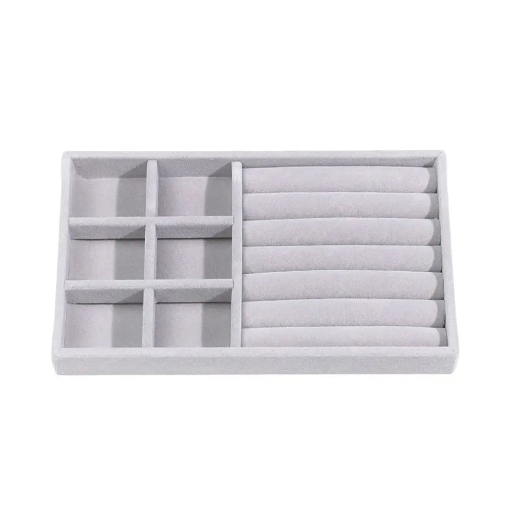 Stackable Velvet Jewelry Storage Box Velvet Necklace Display Tray Bracelet Earring Organizers Ring Bracelet Necklace