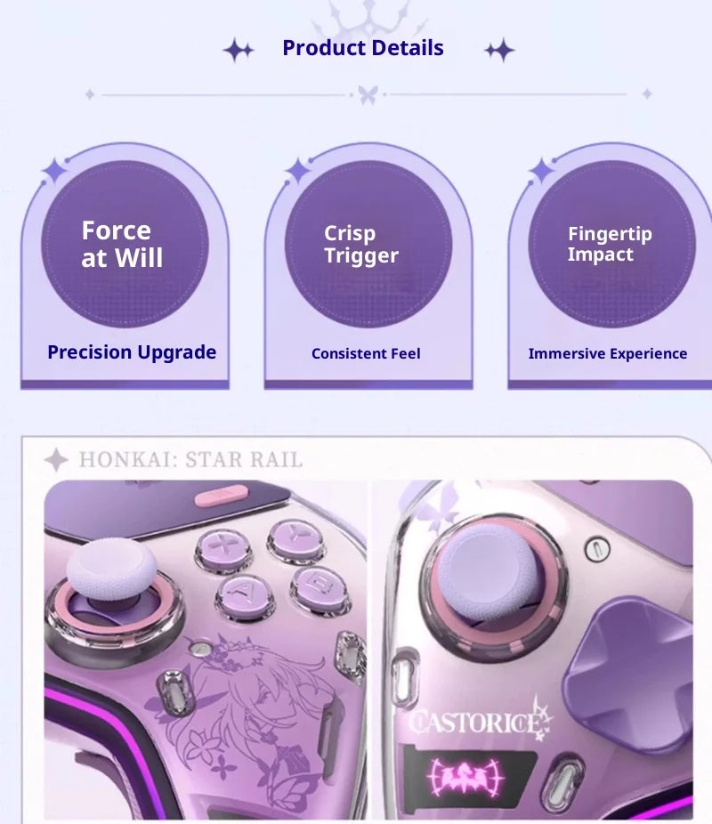 Sales MIHoYo Honkai Star Rail Castorice APEX 5 Elite Limited Gamepads Wireless Gamepad Force Feedback Bluetooth Game Controller