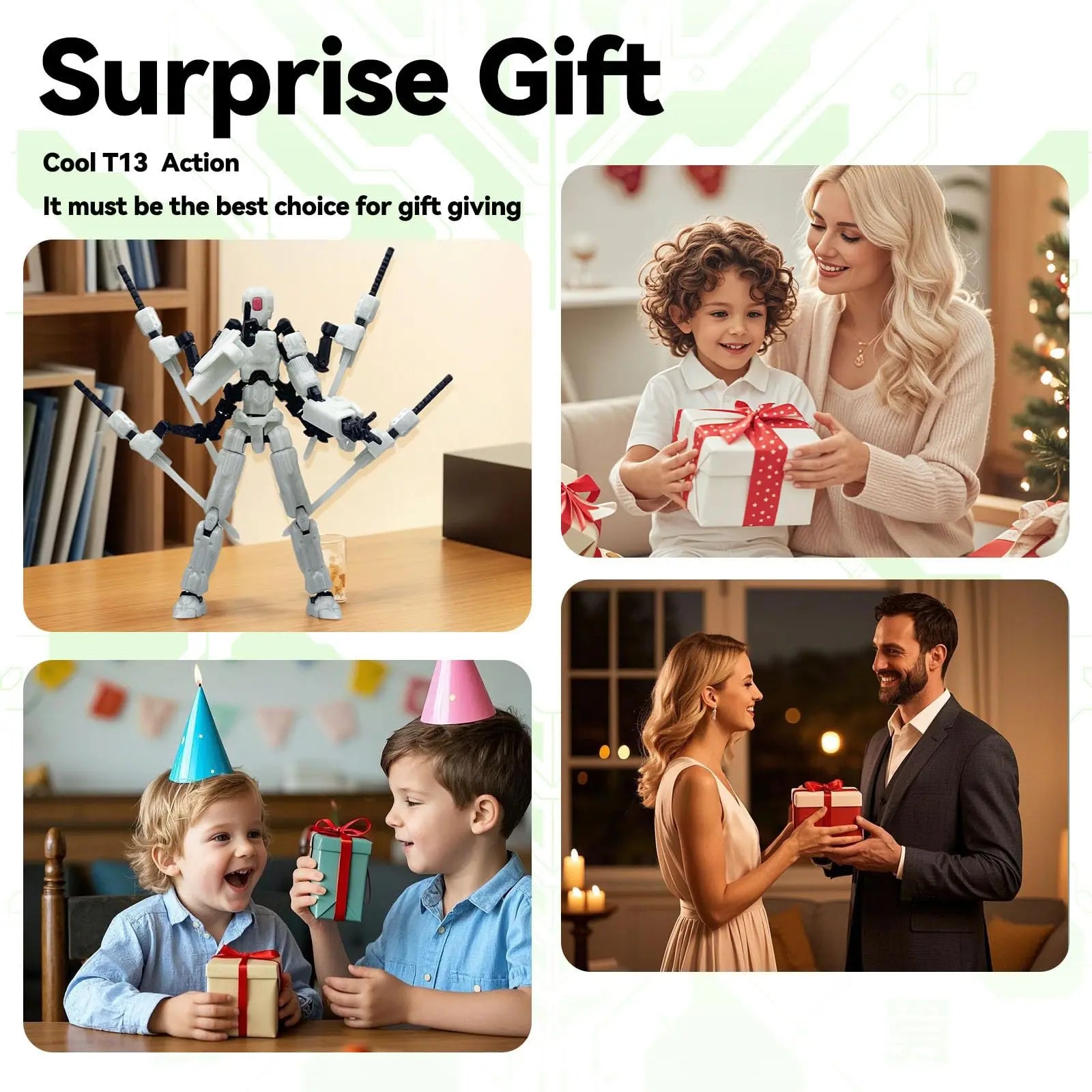 (Assembly Completed) 8 inch T13 Action Figure Set,T 13 Action Figure Multi-Articular Mobile Robot Nova T-13,Desktop Decorations