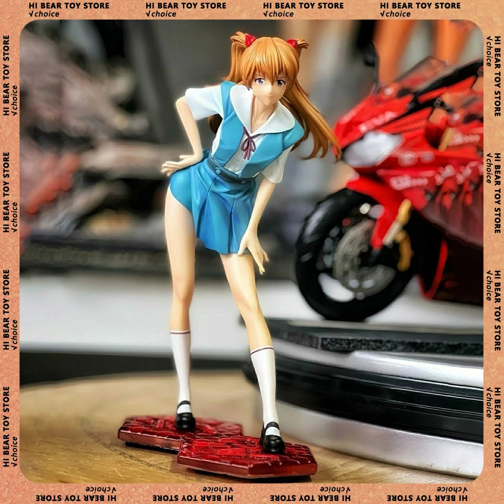 New Asuka Langley Soryu Figure School Uniform Girls Anime Figures Desk Decoration Doll Statue Collection Model Toys Kid Gift