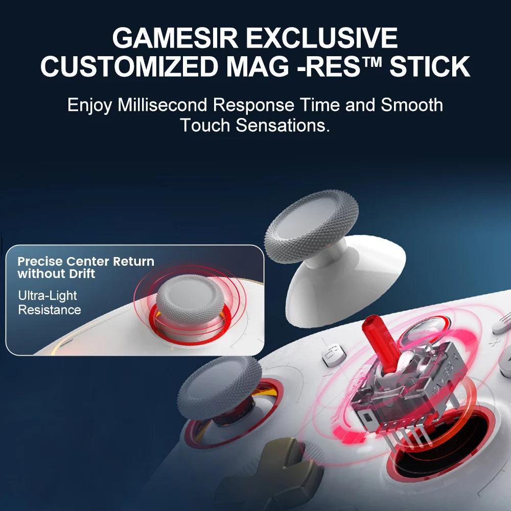 GameSir Cyclone 2 Multiplatform Wireless Game Controller with GameSir Mag Res TMR Sticks for Switch Android iOS PC and Steam