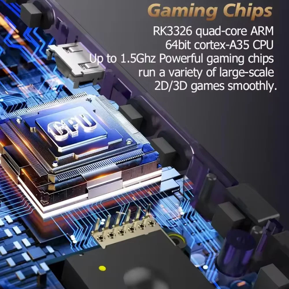 Reebolnic R36H Game Console 3.5Inch IPS Screen RK3326 3000mAh ARK OS System Portable Retro Video Game Console for Boy gift