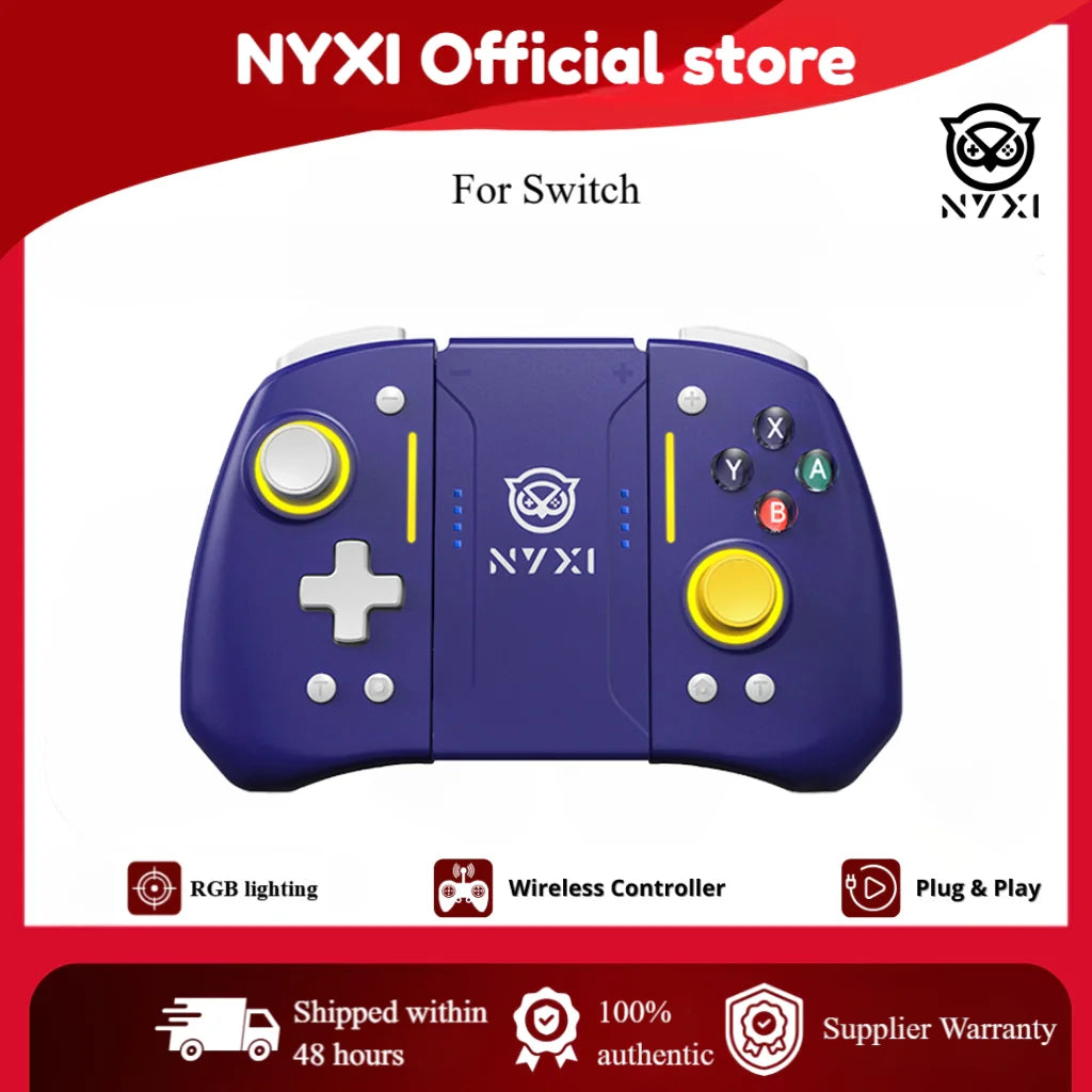 NYXI Hyperion pro Wireless Bluetooth Game Controller for Switch2/Switch Purple - Ergonomic Design Portable On-the-go Gaming