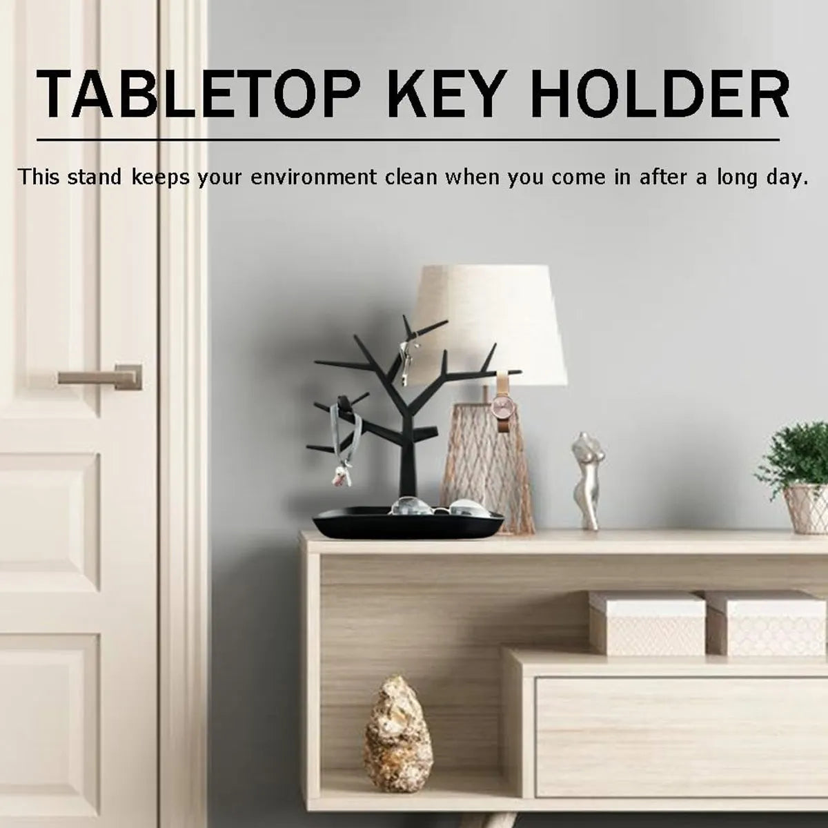 Creative tree shaped jewelry display rack, desktop key holder, earrings, rings, watches, multifunctional storage hanging rack