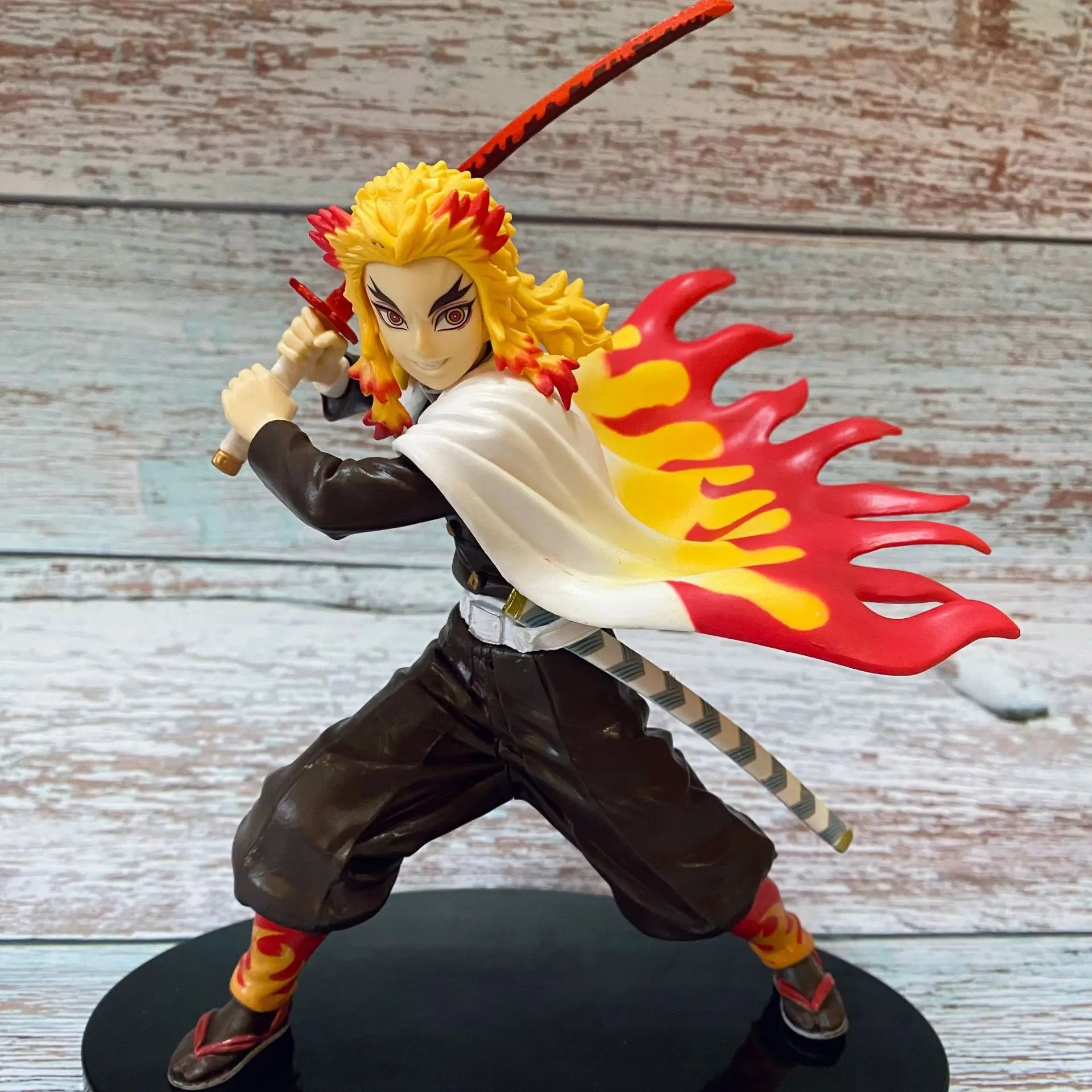 Cartoon Anime Demon Slayer Action Figure Rengoku Kyoujurou Fighting Kimetsu No Yaiba PVC Collectible Model Toy Kid Gift