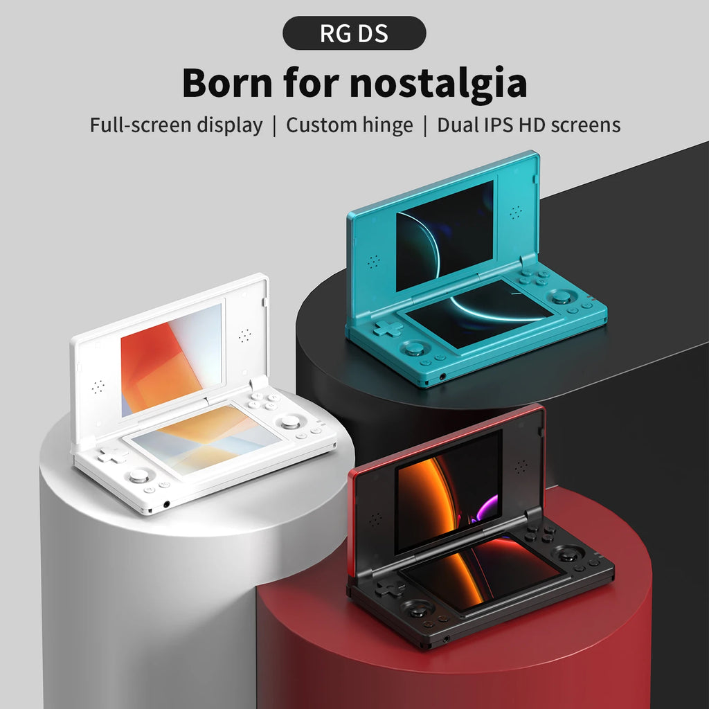 ANBERNIC RG DS Handheld Game Console RK3568 64-bit 4" IPS Multi-touch Screen Android 4000mAh Dual-screen Flip Video Games Player