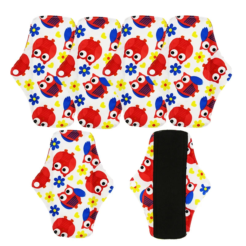 5Pcs Washable Sanitary Towels Menstrual Pad Reusable Bamboo Charcoal Women Napkins Feminine Hygiene Product Period Cloth Pads