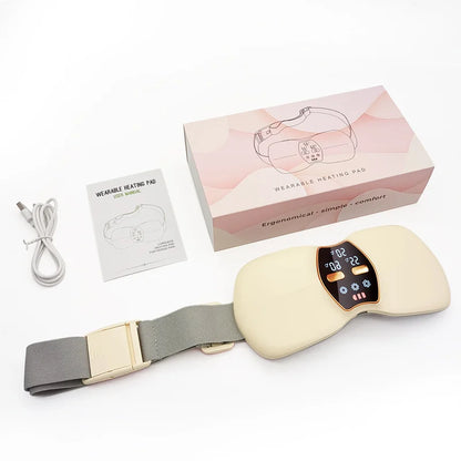 Women's Menstrual Period Heating Massage Belt with Three Temperature Settings Portable Abdominal Massager for Warming the Uterus