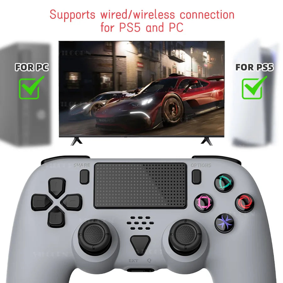 Wireless Gamepad for P5 Bluetooth-compatible Game Controller for P5/P5 Slim/P5 Pro Joystick with Macro Programming