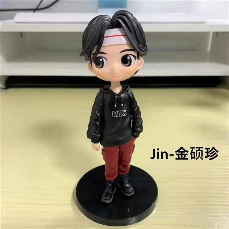 #!@ 7Pcs Kpop Star 15cm PVC Model Toy Action Bangtan Boys Groups BT21 Action Figures Doll BTS Celebrity Idol Set Fan Collection