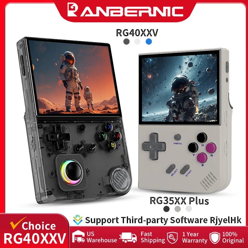ANBERNIC RG40XXV & RG35XX Plus Retro Handheld Game Console 640*480 IPS Screen Linux 64-bit 5000Games Support WIFI,Bluetooth,HDMI