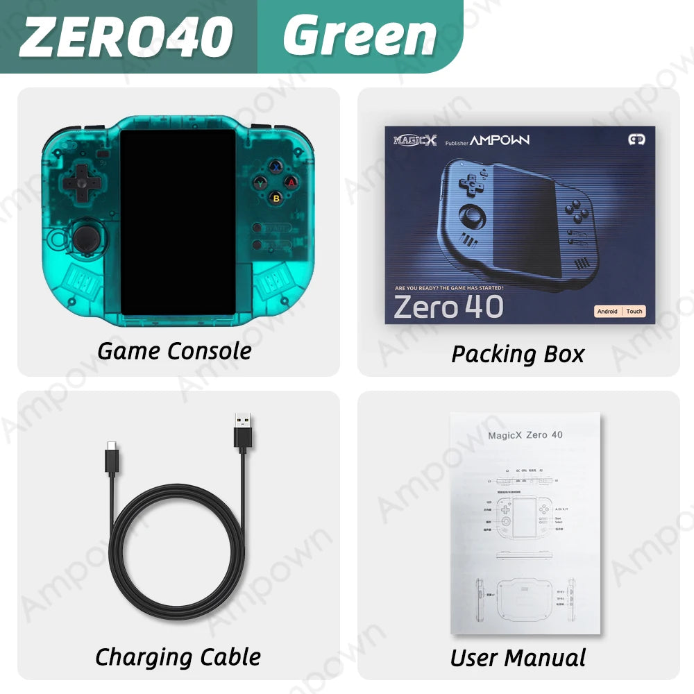 AMPOWN ZERO 40 Video Game Console 4'' IPS Multi-touch Screen Android A133P Support Wifi Bluetooth Vibration Motor Magicx Zero40