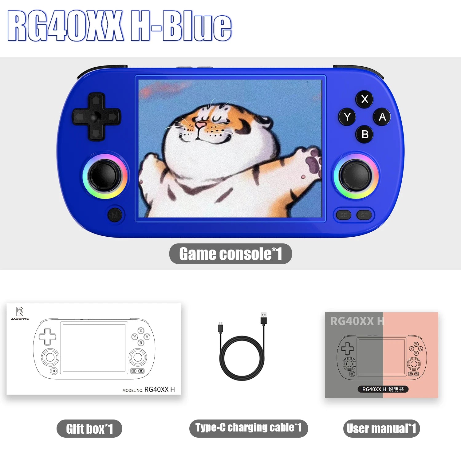 ANBERNIC RG40XX H 64 Bit Linux Retro Handheld Game Console 4.0'' IPS Screen Supports 5G WiFi Bluetooth RG40XXH HD-Support Output