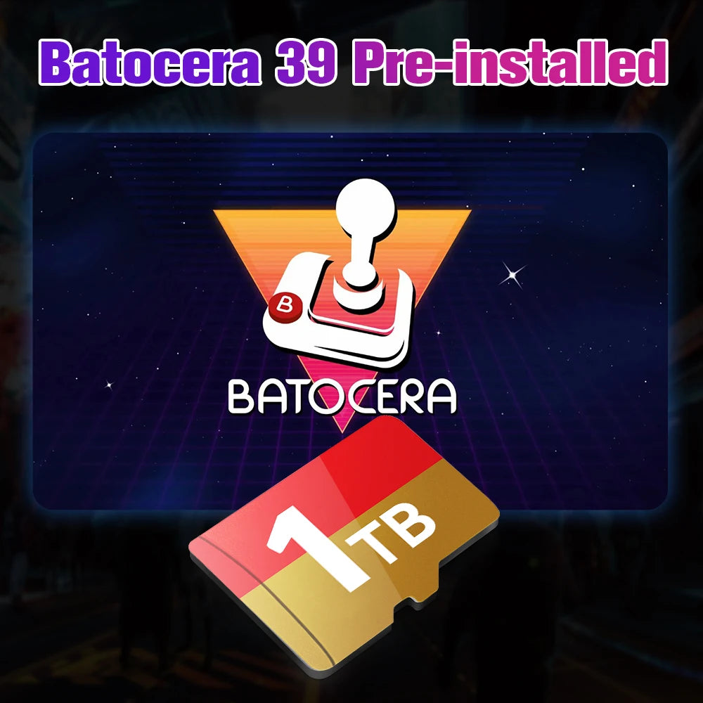 1TB TF/Game Card Batocera OS for Steamdeck/Handheld Game Console/Win PC/Laptop with 61248 Game 70+Emulators for PS3/2/1/PSP/MAME