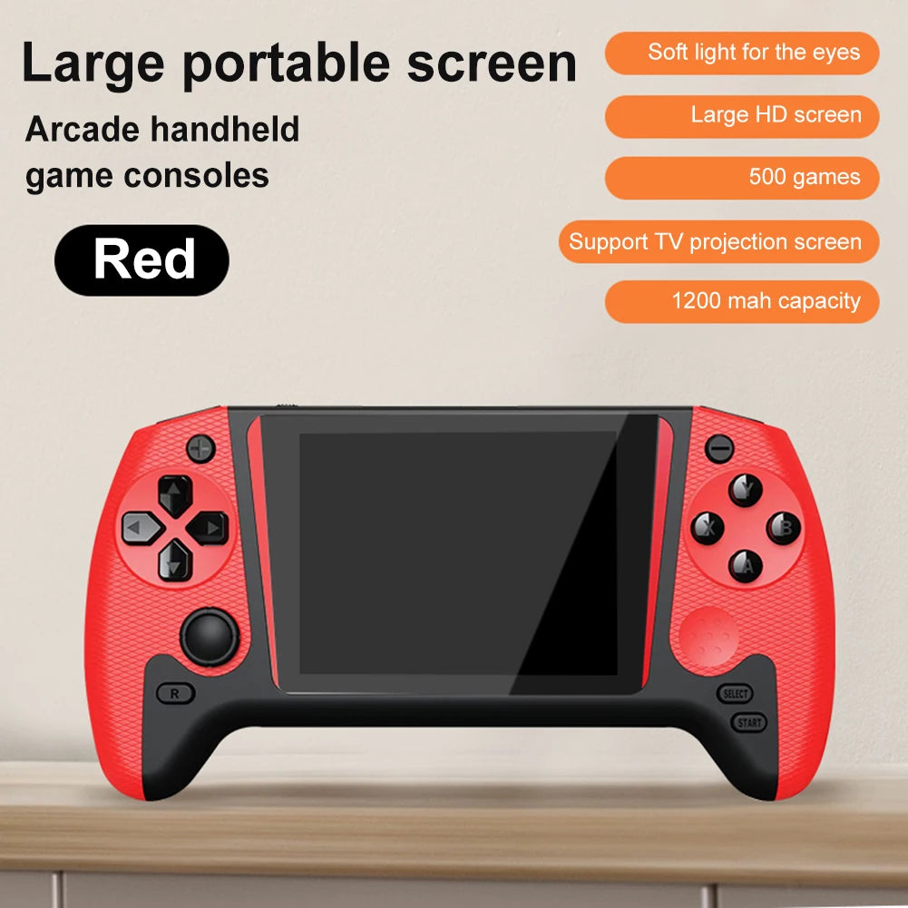 Retro Handheld Game Console 3.5inch LCD Screen Built-in 500 Games Gaming Console 1200mAh Portable Game Console for Single Player