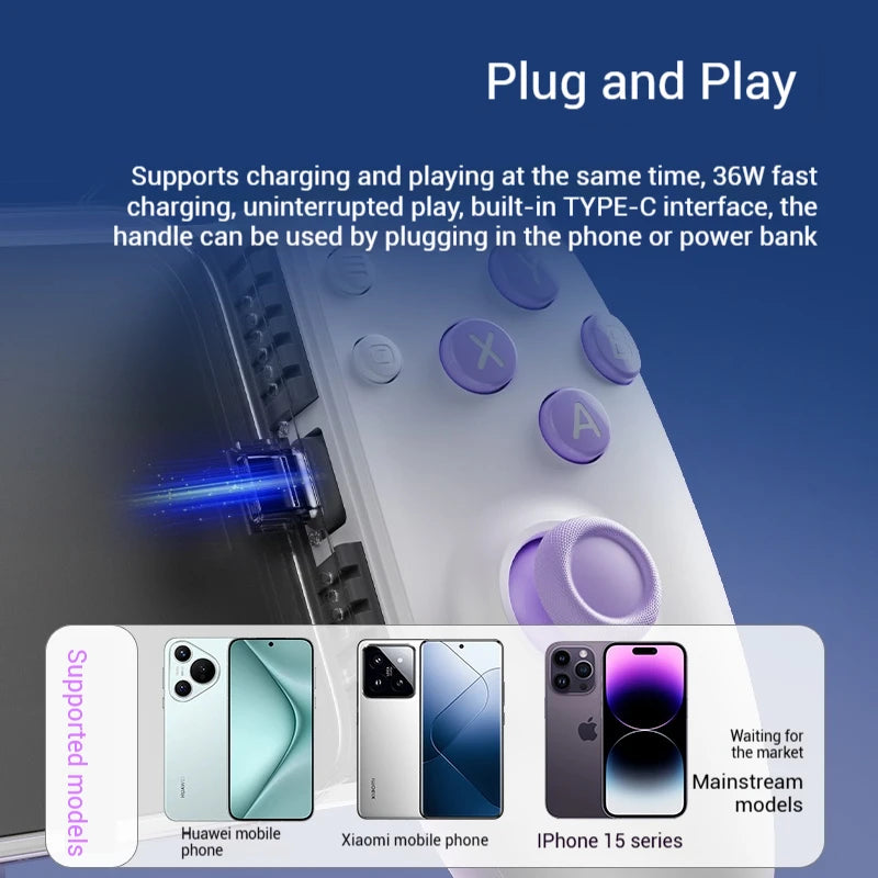AOLION L10 Hall Effect Mobile Phone Game Controller for iPhone 15 Android Cloud Gaming Xbox Game Pass STADIA Wireless Bluetooth