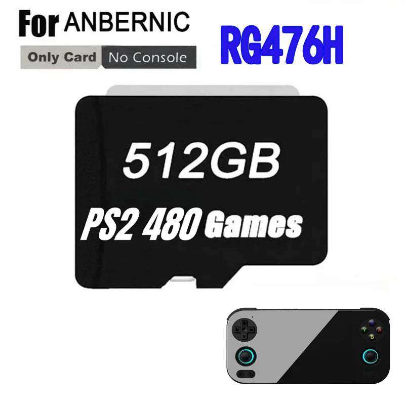 FOR ANBERNIC RG476H TF Card Portable PS2 Handheld Game Console Memory Card SD Card 80000 Games PS2 512G 256G 128G Game Card