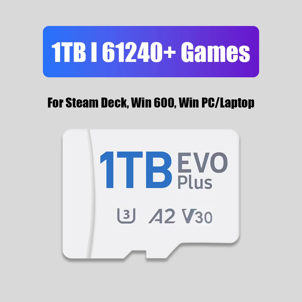 1TB TF/Game Card Batocera OS for Steamdeck/Handheld Game Console/Win PC/Laptop with 61248 Game 70+Emulators for PS3/2/1/PSP/MAME
