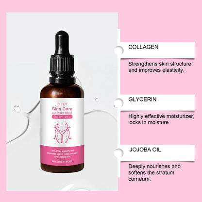 Collagen Boost Body Oil Buttock Up Hip Enhancer Shaping Body Curve Sexy Lifting Butt Breast Enlargement Massage Firming Body Oil