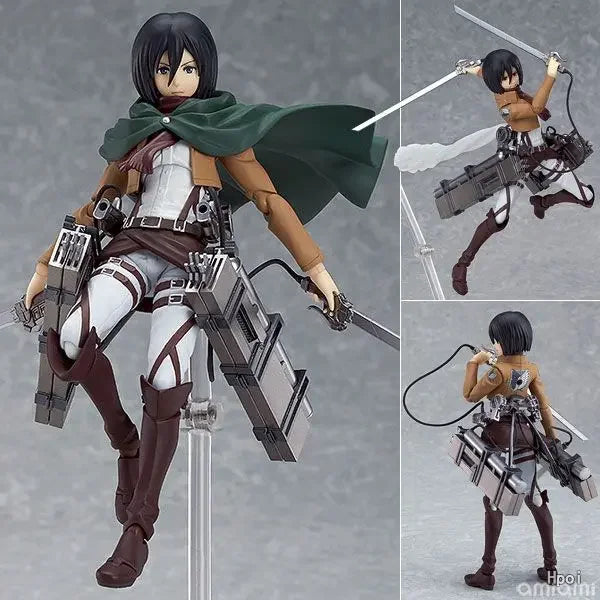 #207 Attack On Titan Eren Yeager Anime Figure #213 Shingeki no Kyojin Levi Action Figure #203 Mikasa Figure Model Doll Toys Gift