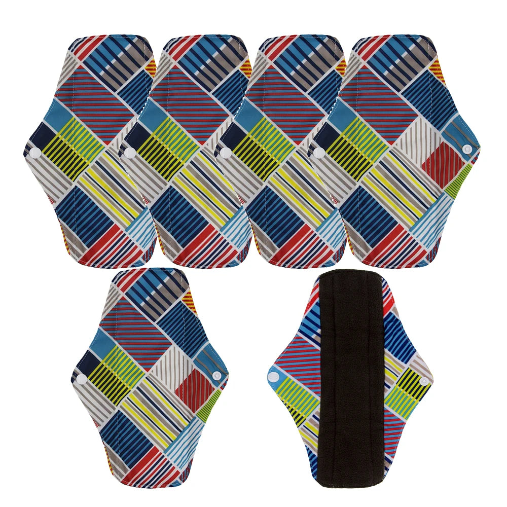 5Pcs Washable Sanitary Towels Menstrual Pad Reusable Bamboo Charcoal Women Napkins Feminine Hygiene Product Period Cloth Pads
