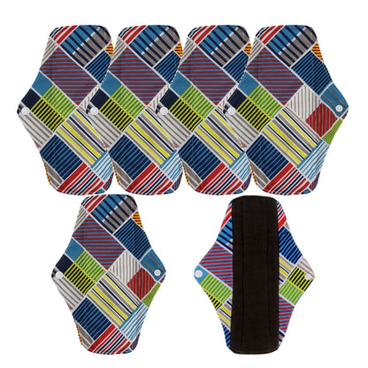 5Pcs Washable Sanitary Towels Menstrual Pad Reusable Bamboo Charcoal Women Napkins Feminine Hygiene Product Period Cloth Pads