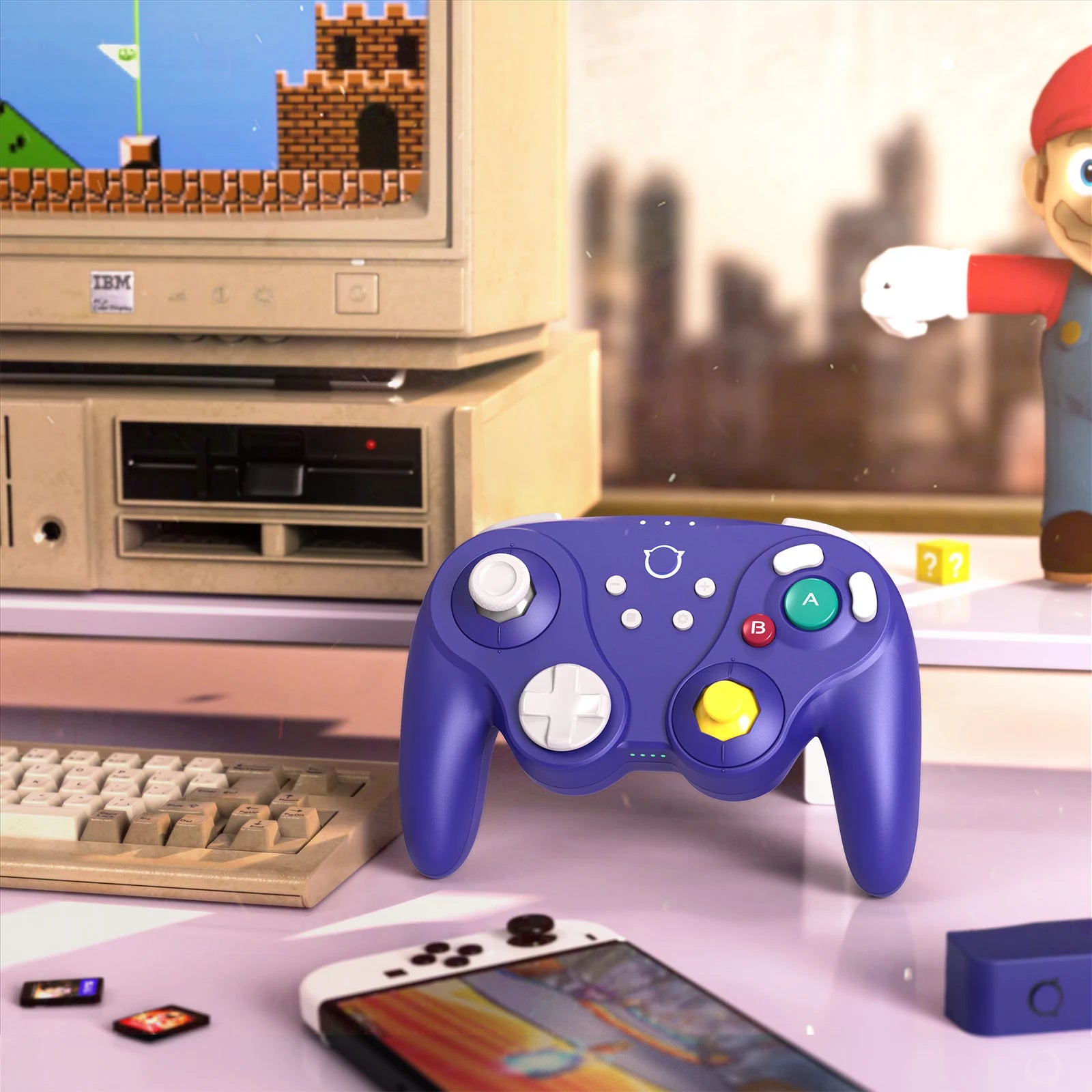 NYXI for Gamecube/WII/Switch2 Warrior Gamecube Bluetooth Game Controller Purple Wireless Gamepad