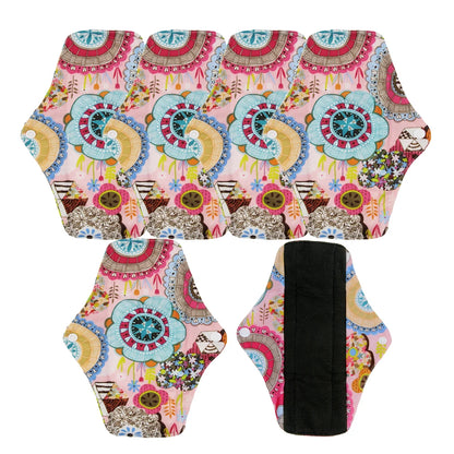 5Pcs Washable Sanitary Towels Menstrual Pad Reusable Bamboo Charcoal Women Napkins Feminine Hygiene Product Period Cloth Pads