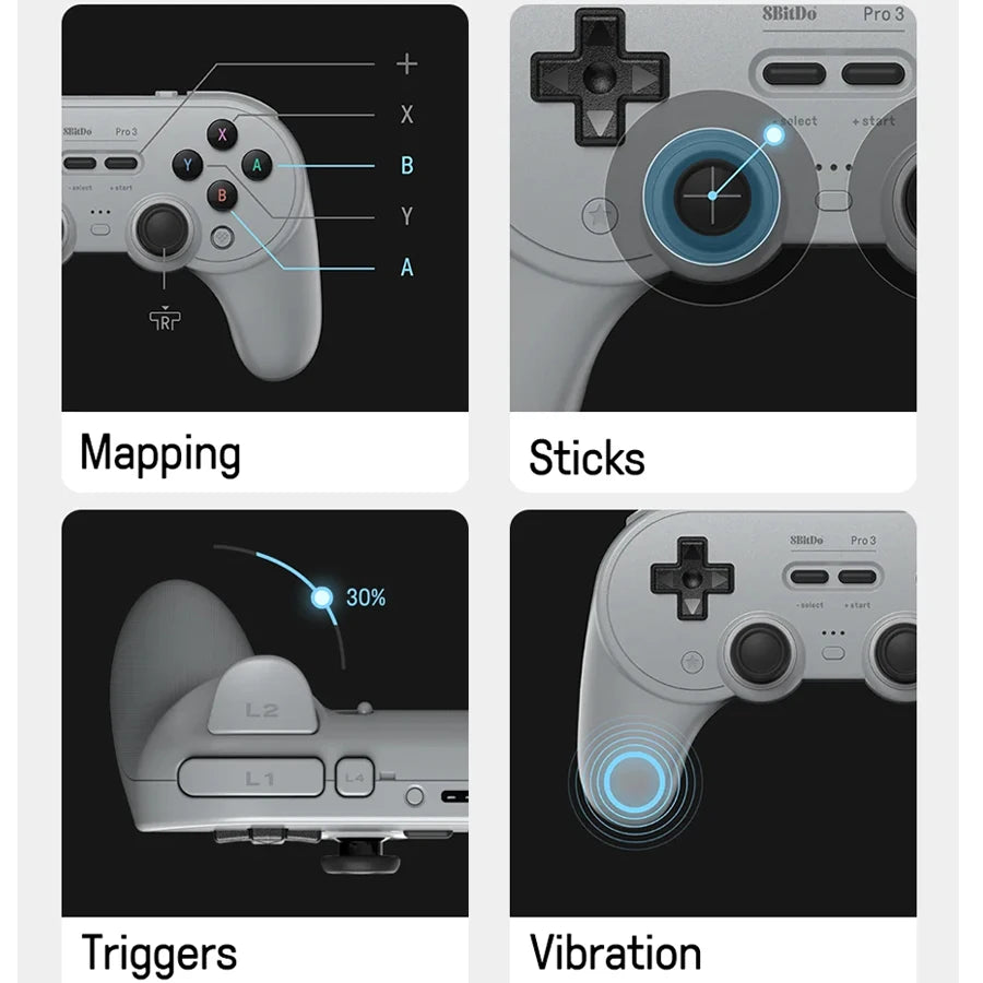 NEW 8BitDo Pro 3 Bluetooth Game Controller Wireless Gamepad with TMR Joysticks for NS Nintendo Switch 2,PC Windows,ANDROID,iOS