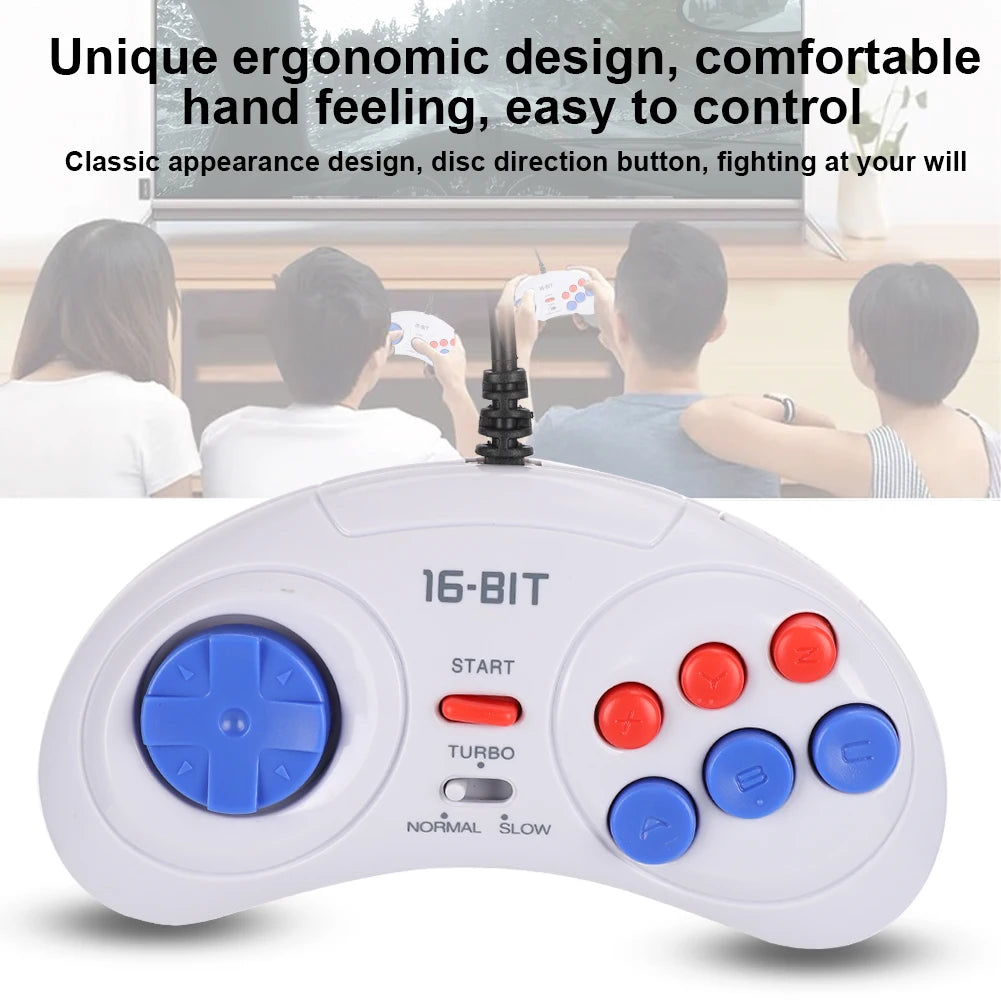 16Bit 9-Pin Mini Handheld Game Console Ergonomic Gaming Controller with Turbo function for Sega Game Controller Game Console