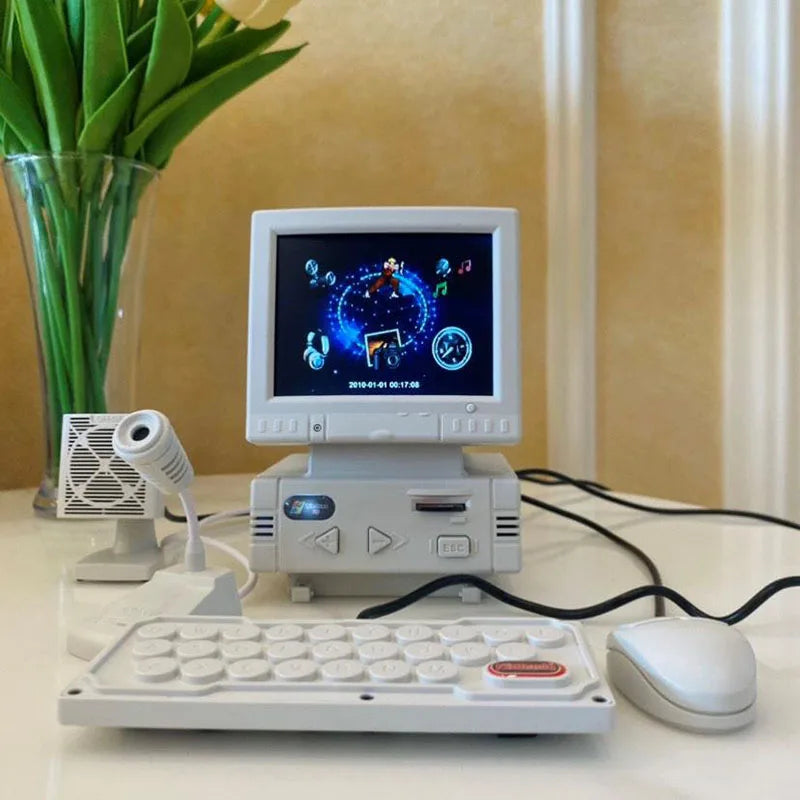 Retro Handheld Game Console with LCD Display, CRT Computer Model Support Network TV Box, Built-in 180 Games, 3.5 in, 180 Games