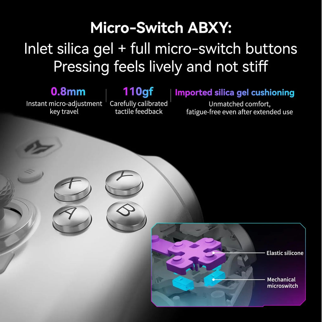 BIGBIG WON Rainbow 3 2000HZ Wireless Game Controllers,TRI-MODE,Hall Joystick Micro Motion Button RGB Gamepad for PC/Switch 2