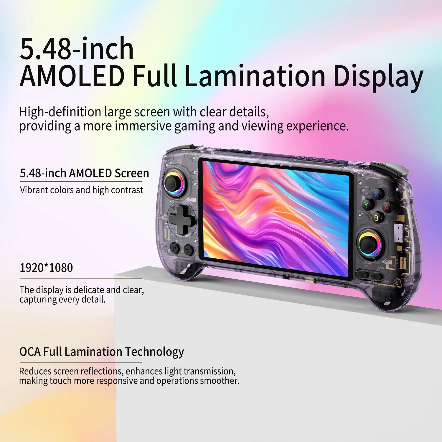 ANBERNIC RG557 Handheld Game Console 5.48'' AMOLED Android 14 5500mAH Portable Video Game Player Support Streaming WIFI 6E