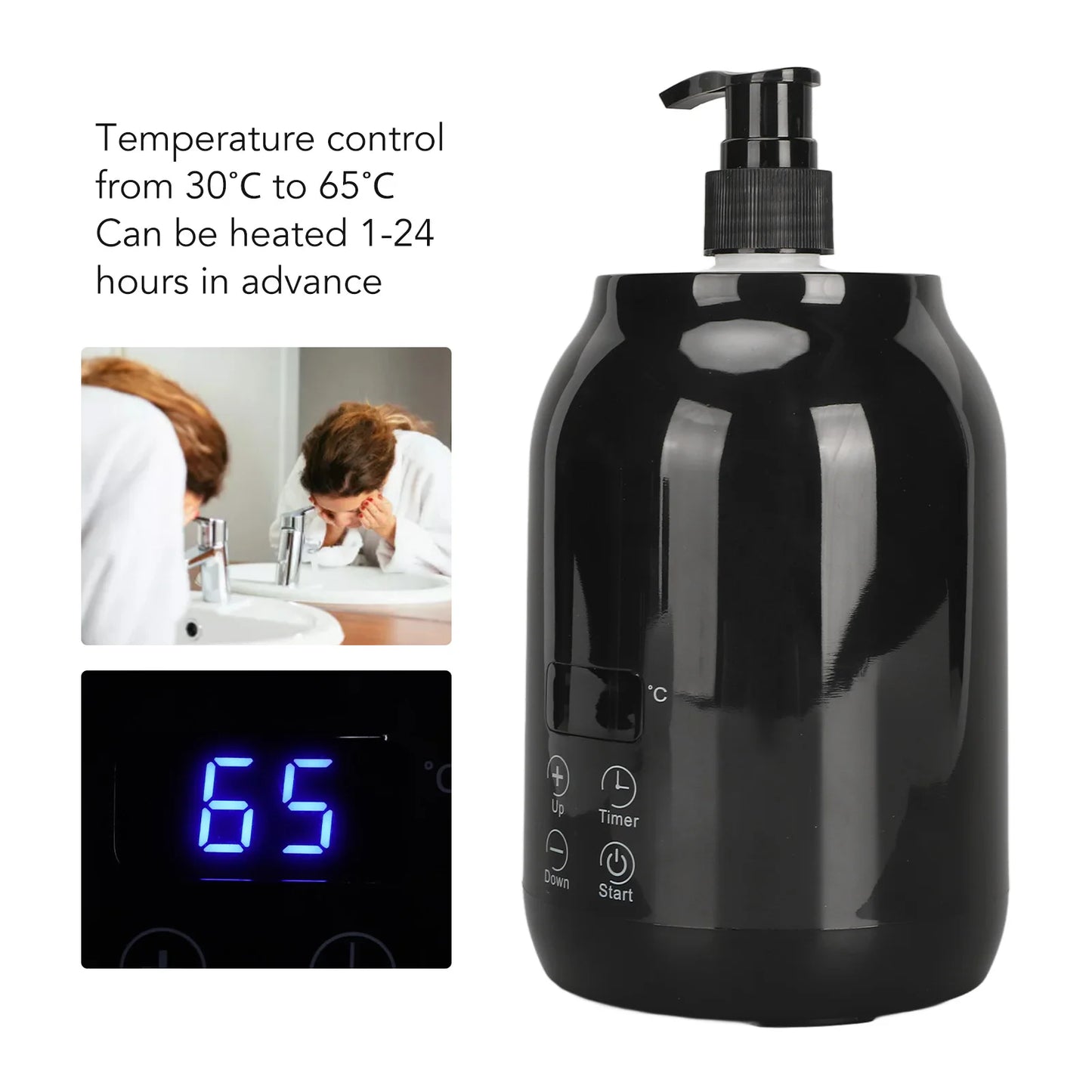 Essential Oil Heater LED Display Temperature Adjust Single Massage Oil Bottle Warmer Massage Oil Heater
