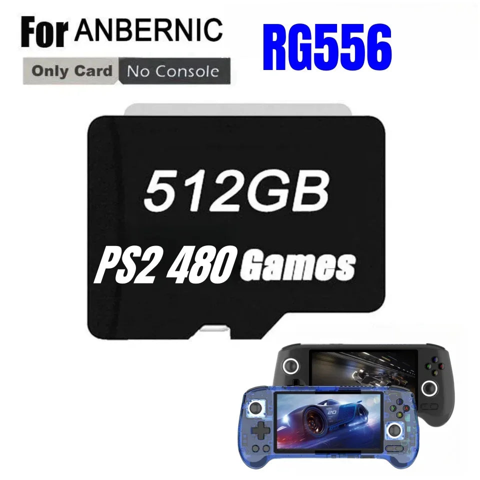 FOR ANBERNIC RG556 TF Card Portable PS2 Handheld Game Console Memory Card SD Card 61000 Games PS2 512G 256G 128G Micro sd games