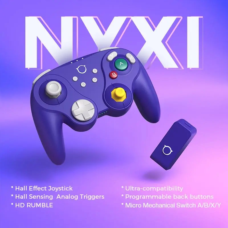 NYXI for Gamecube/WII/Switch2 Warrior Gamecube Bluetooth Game Controller Purple Wireless Gamepad