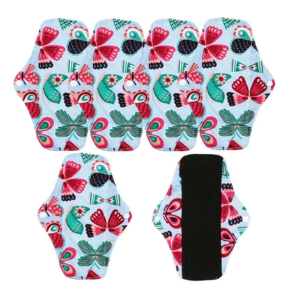 5Pcs Washable Sanitary Towels Menstrual Pad Reusable Bamboo Charcoal Women Napkins Feminine Hygiene Product Period Cloth Pads
