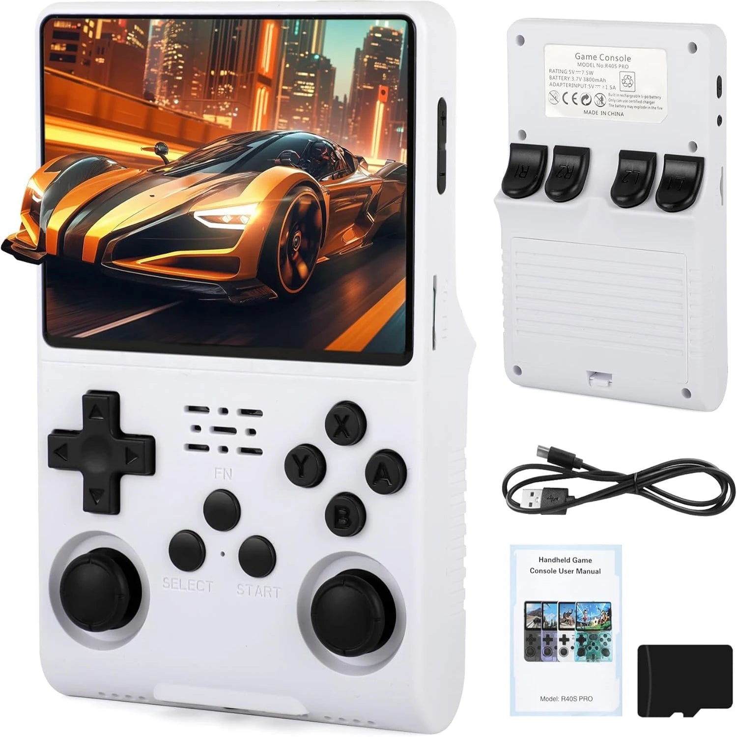 R36S Retro Handheld Game Console 3.5-inch IPS Screen Video Game Player Built-in 22,000 Games Halloween Gift 128G Purple