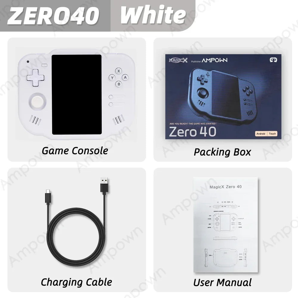 AMPOWN ZERO 40 Handheld Game Console 4'' IPS Multi-touch Screen Android A133P Magicx Zero40 WiFi Support Vibration Motor for NDS