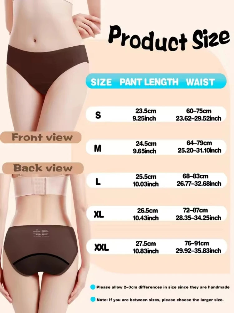 3pcs Washable Cotton Women Period Sanitary Briefs eco-friendly Seamless Menstrual Period Panties Swim Leak Proof Panties